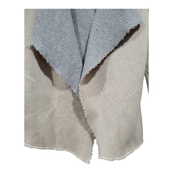 Democracy by Freedom Jeaneration Knit Cardigan Sweater Jacket Beige Gray… - Picture 3 of 12